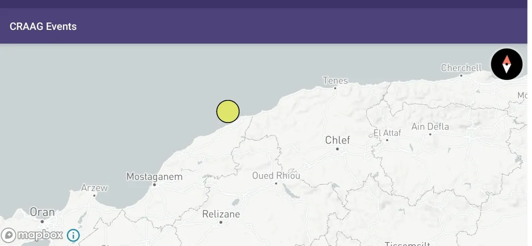 زلزال العالم في Mostaganem -al -Khobar